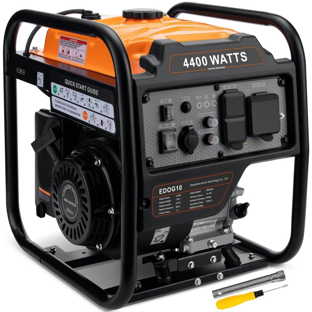 4400-Watts Inverter Generator, Open Frame Generator Gas Powered, Emergency Home Backup, RV Ready 30A Outlet, EPA Compliment G-4400