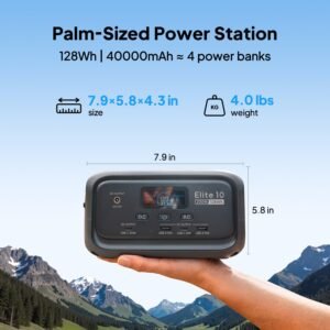 BLUETTI Elite 10 Mini Portable Power Station, 128Wh 200W Solar Generator BLUETTI Elite 10 Grey